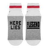 Here Lies - The Legend Lumberjack Socks - Sock Dirty To Me