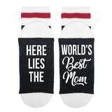 Here Lies The - World's Best Mom Lumberjack Socks - Sock Dirty To Me