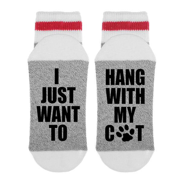 I Just Want To Hang With My Cat Lumberjack Socks - Sock Dirty To Me