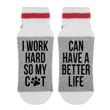 I Work Hard So My Cat - Can Have A Better Life Lumberjack Socks - Sock Dirty To Me