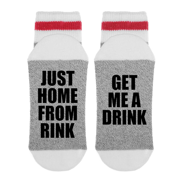 Just Home From The Rink Get Me A Drink Lumberjack Socks - Sock Dirty To Me