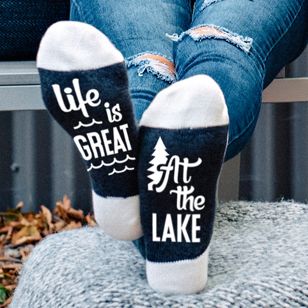 Life Is Great At The Lake Lumberjack Socks - Sock Dirty To Me