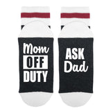 Mom Off Duty Ask Dad Lumberjack Socks - Sock Dirty To Me