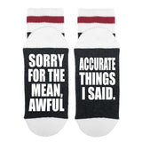 Sorry For The Mean, Awful Accurate Things I Said. Lumberjack Socks - Sock Dirty To Me