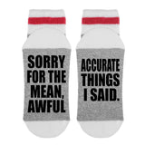Sorry For The Mean, Awful Accurate Things I Said. Lumberjack Socks - Sock Dirty To Me