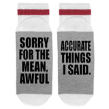 Sorry For The Mean, Awful Accurate Things I Said. Lumberjack Socks - Sock Dirty To Me