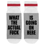 What The Actual Fuck - Is Going On Here Lumberjack Socks - Sock Dirty To Me