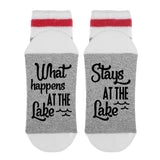 What Happens At The Lake Stays At The Lake Lumberjack Socks - Sock Dirty To Me