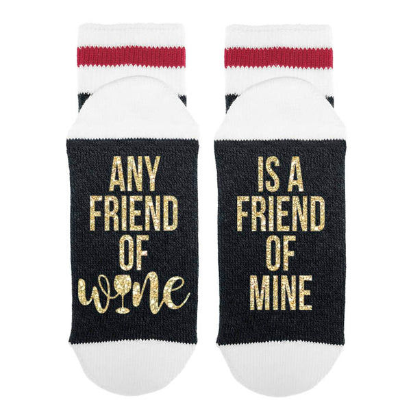 Any Friend Of Wine - Is A Friend Of Mine Funny Lumberjack Socks - Sock Dirty To Me