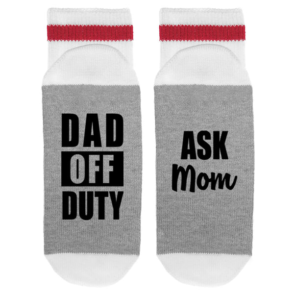 Dad Off Duty Ask Mom Lumberjack Socks - Sock Dirty To Me