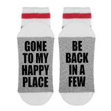 Gone To My Happy Place - Be Back In A Few Lumberjack Socks - Sock Dirty To Me
