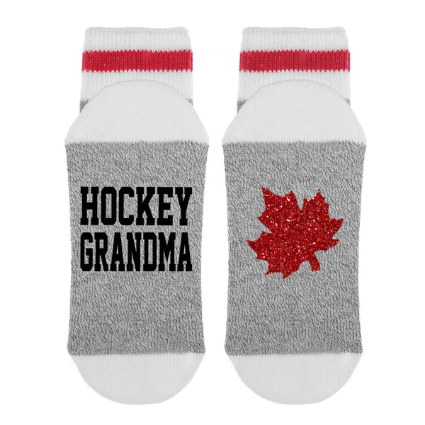 Hockey Grandma Canadian Maple Leaf Lumberjack Socks - Sock Dirty To Me
