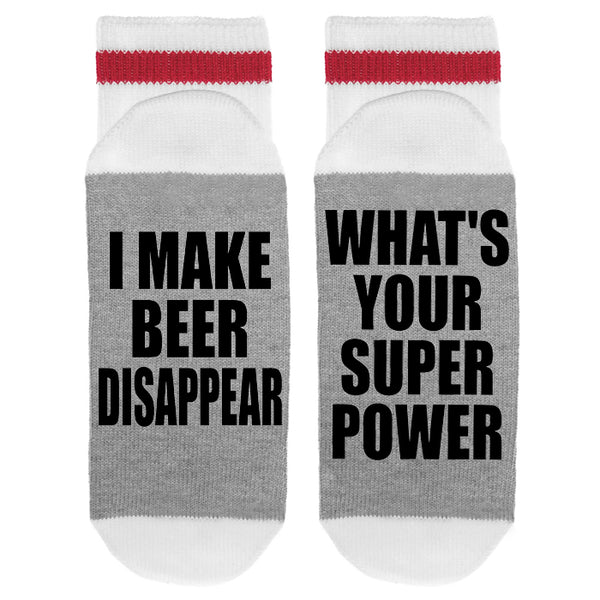 I Make Beer Disappear - What's Your Super Power Lumberjack Socks - Sock Dirty To Me