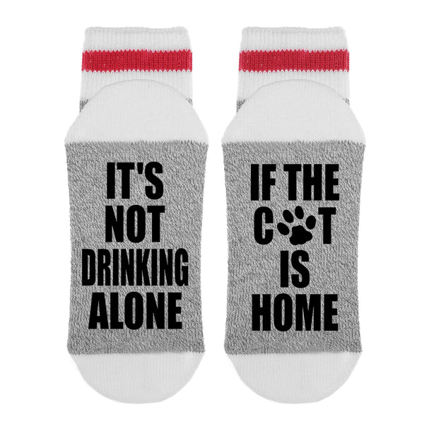 It's Not Drinking Alone If The Cat Is Home Lumberjack Socks - Sock Dirty To Me